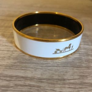 Hermès Horse and Carriage Thick Enamel Bangle
